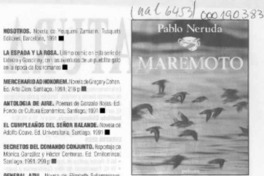 Maremoto  [artículo] Ma. Ester Donoso.