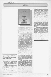 Cuando los santos son amigos  [artículo] Nelson Barrientos.