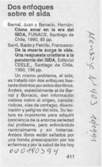 Dos enfoques sobre el sida  [artículo] José Arteaga.