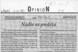 Nadie es profeta  [artículo] Martín Ruiz.