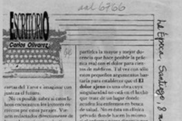 Contra el dolor  [artículo] Carlos Olivárez.