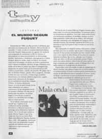 El mundo según Fuguet  [artículo] Carlos Orellana.