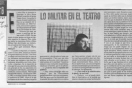 Lo militar en el teatro  [artículo].