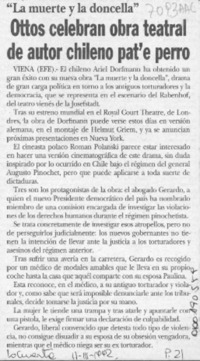 Ottos celebran obra teatral de autor chileno pat'e perro  [artículo].