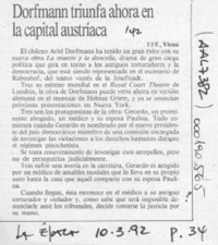 Dorfman triunfa ahora en la capital austríaca