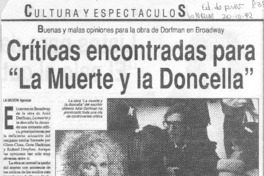 Críticas encontradas para "La muerte y la doncella"