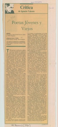 Poetas jóvenes y viejos