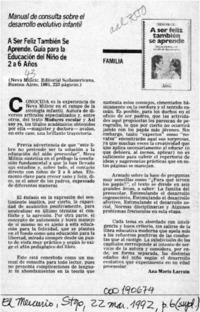 A ser feliz también se aprende  [artículo] Ana María Larraín.