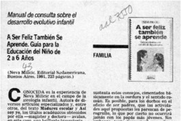 A ser feliz también se aprende  [artículo] Ana María Larraín.