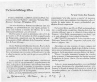 Fichero bibliográfico  [artículo] Carlos René Ibacache.