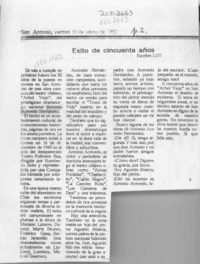 Exito de cincuenta años  [artículo] Lot.