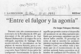 "Entre el fulgor y la agonía"  [artículo] Sergio Velásquez Martínez.