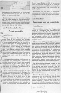 Premio merecido  [artículo] Luis Araya Novoa.