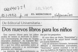 Dos nuevos libros para los niños  [artículo] E. U.