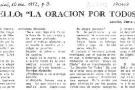 Bello, "La oración por todos"  [artículo] Darío de la Fuente D.