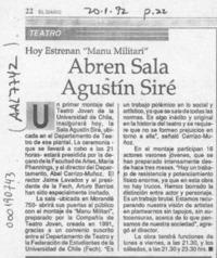 Abren sala Agustín Siré  [artículo].