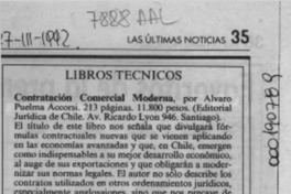 Contratación comercial moderna  [artículo] Osvaldo Torres-Ahumada.