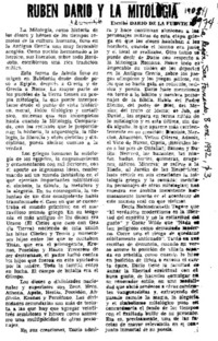 Rubén Darío y la mitología  [artículo] Darío de la Fuente D.
