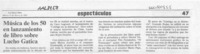 Música de los 50 en lanzamiento de libro sobre Lucho Gatica