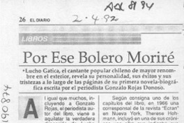 Por ese bolero moriré  [artículo] Víctor M. Mandujano.