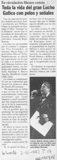 Toda la vida del gran Lucho Gatica con pelos y señales