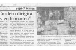 Peggy Cordero dirigirá "Alamos en la azotea"  [artículo].