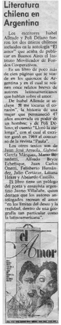 Literatura chilena en Argentina