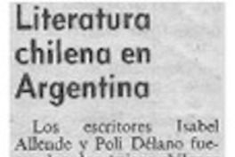 Literatura chilena en Argentina