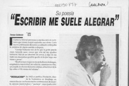 "Escribir me suele alegrar"