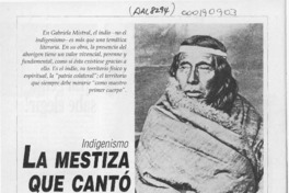La mestiza que cantó al indio  [artículo] Melissa Kazabián.