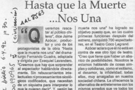 Hasta que la muerte -- nos una  [artículo].
