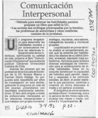 Comunicación interpersonal  [artículo].