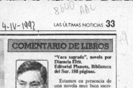 "Vaca sagrada"  [artículo] Antonio Rojas Gómez.