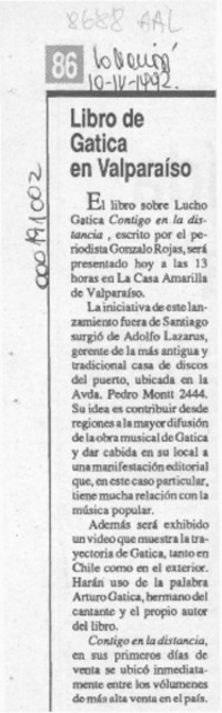 Libro de Gatica en Valparaíso  [artículo].