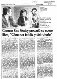 Carmen Rico-Godoy presentó su nuevo libro, "Cómo ser infeliz y disfrutarlo"  [artículo].