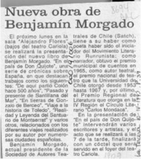 Nueva obra de Benjamín Morgado  [artículo].