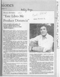 "Este libro me produce distancia"  [artículo] Beatriz Berger.