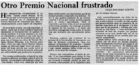 Otro premio nacional frustrado