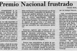 Otro premio nacional frustrado