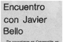 Encuentro con Javier Bello