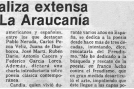 Poeta realiza extensa gira por La Araucanía