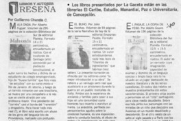 Reseña  [artículo] Guillermo Chandía C.