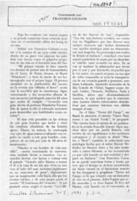 Conversando con Francisco Coloane  [artículo] Luis Alberto Castillo.