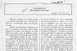 Conversando con Francisco Coloane  [artículo] Luis Alberto Castillo.