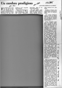 Un cerebro prodigioso  [artículo] Lautaro Robles Alvarez.