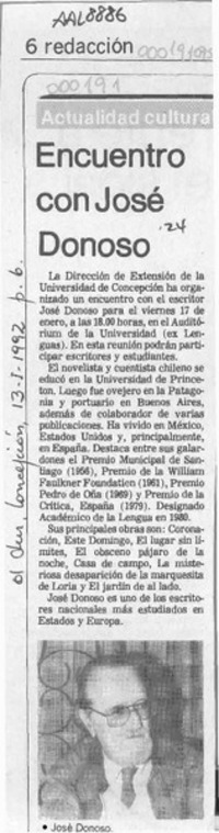 Encuentro con José Donoso  [artículo]