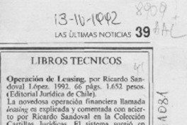 Operación de Leasing  [artículo] Osvaldo Torres Ahumada.