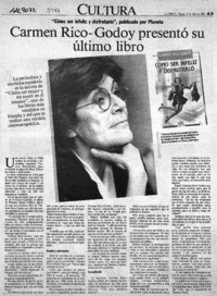 Carmen Rico-Godoy presentó su último libro  [artículo].