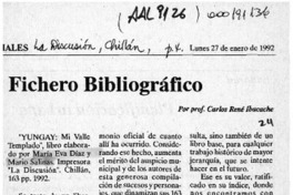 Fichero bibliográfico  [artículo] Carlos René Ibacache.