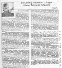San Javier y sus poetas, J. Lagos Lisboa y Raimundo Echeverría